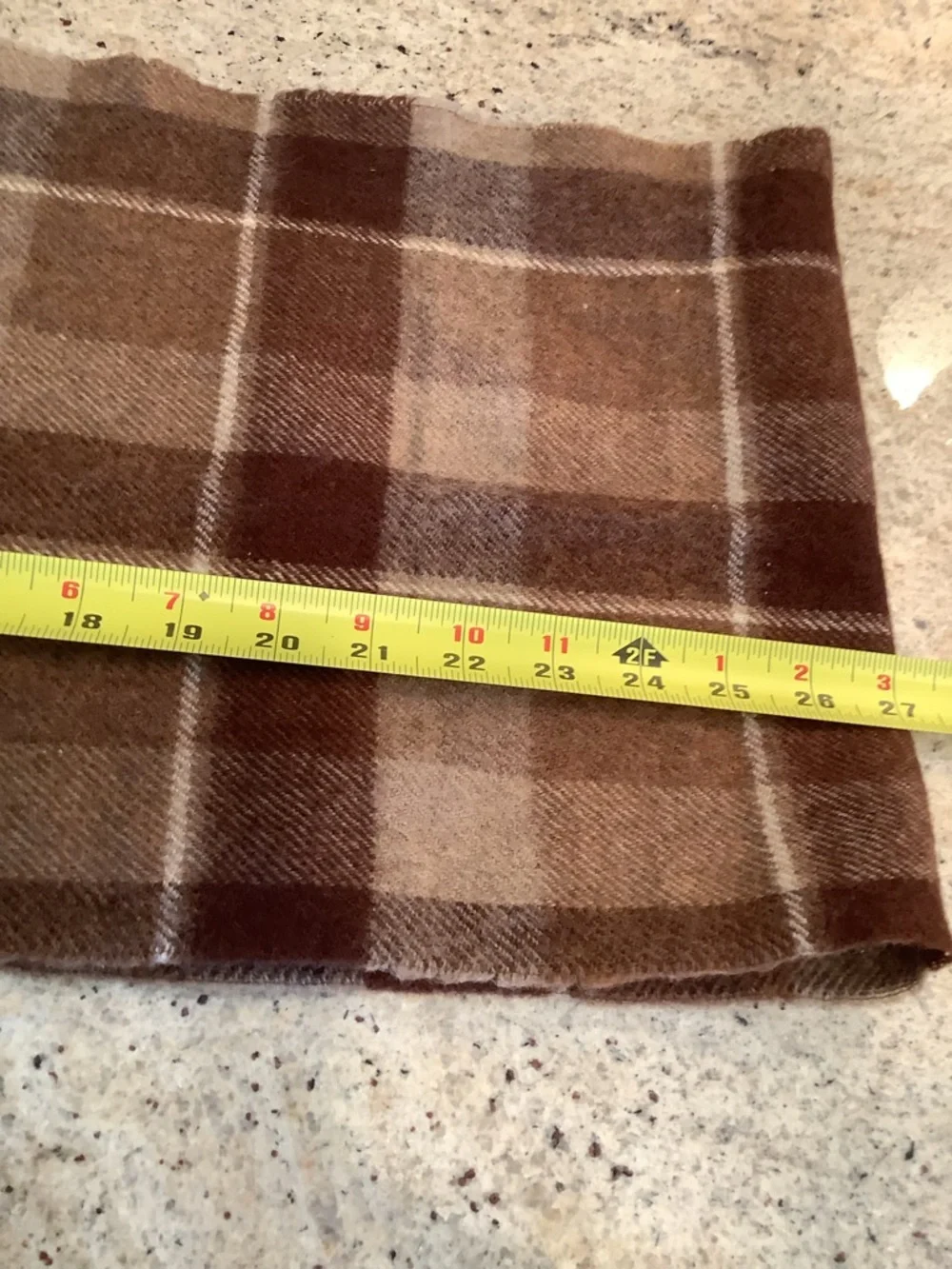 Geoffrey Beene Brown Plaid Wool Scarf